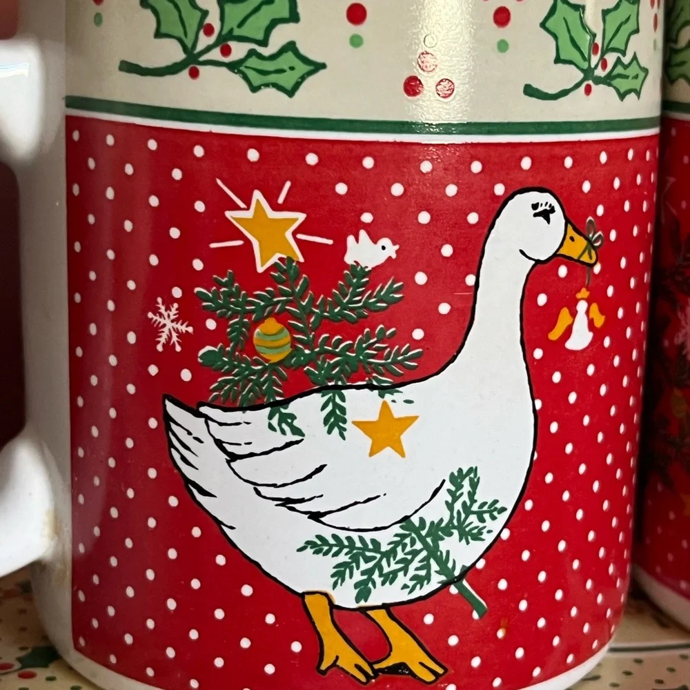 Vintage Christmas Holiday Duck Mugs